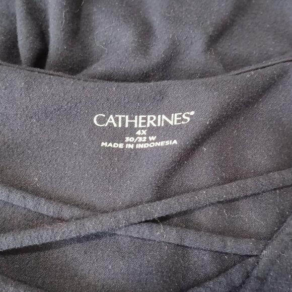 Catherines top blue 3/4 sleeeve v neck criss cross sz 4X - Picture 6 of 6